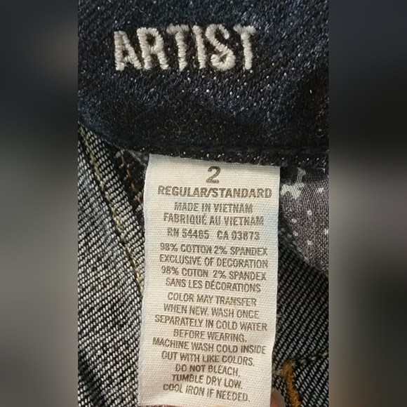 Like New American Eagle Artist Crop Cropped Ankle Dark Wash Low Rise Blue Jeans - Picture 6 of 8